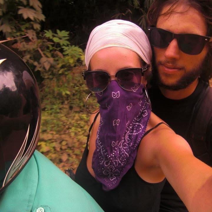 3 deep on a motorcycle on our way to summit Mt. Afadjato, considered (by some) to be the tallest mountain in Ghana. 2012.