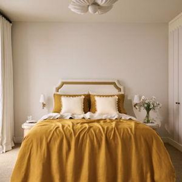 Turmeric 100% French Flax Linen Duvet Cover
