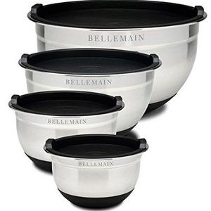 Top Rated Bellemain Stainless Steel Non-Slip Mixing Bowls with Lids, 4 Piece Set Includes 1 Qt., 1.5 Qt., 3 Qt. & 5 Qt.