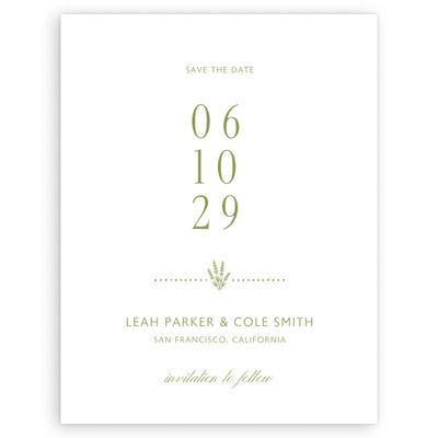 Marsh Green Wedding Digital Save the Date - Passage Portrait
