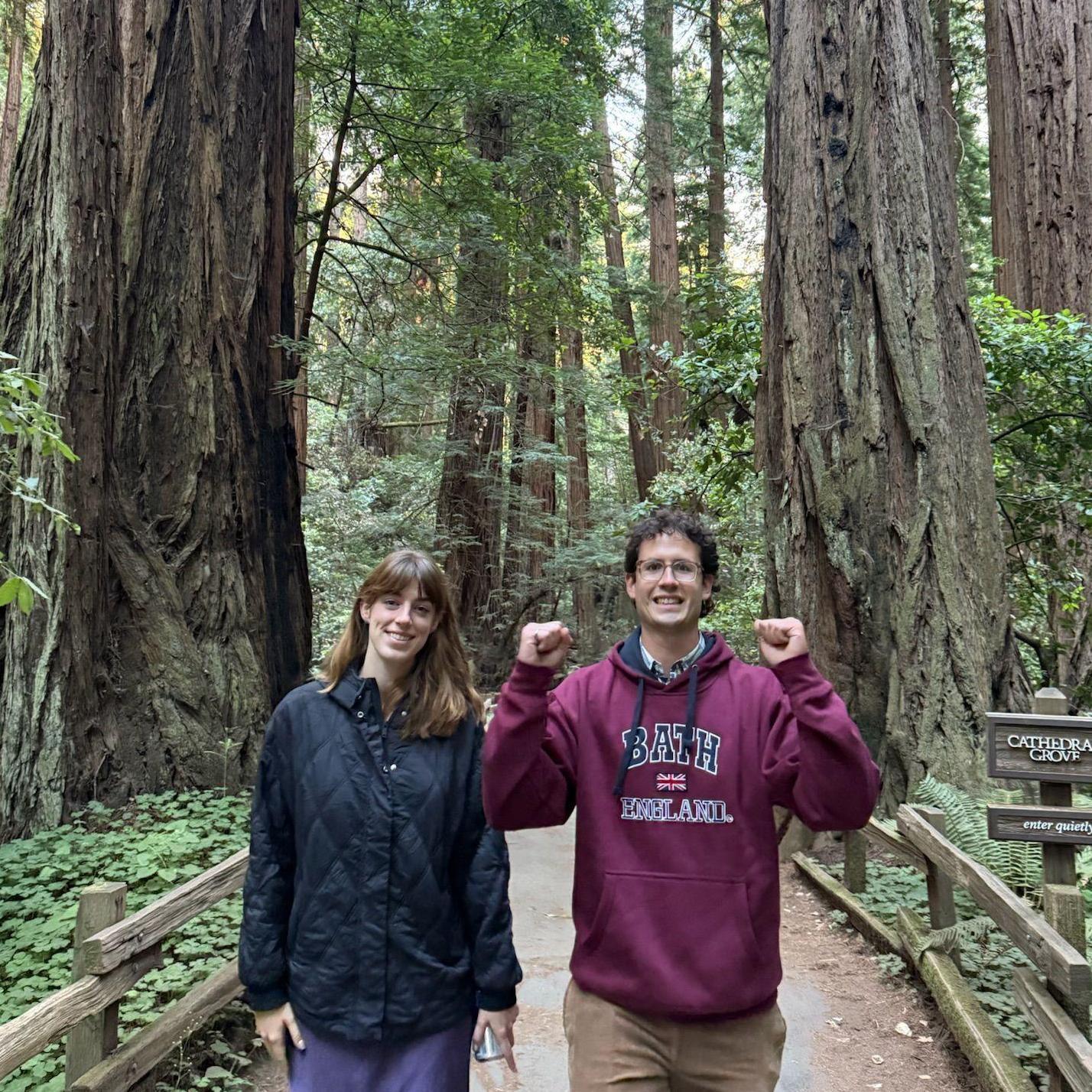 John-Luc and Grace at the Muir Woods National Monument. They enjoy visiting NPS sites and stamping their passports.