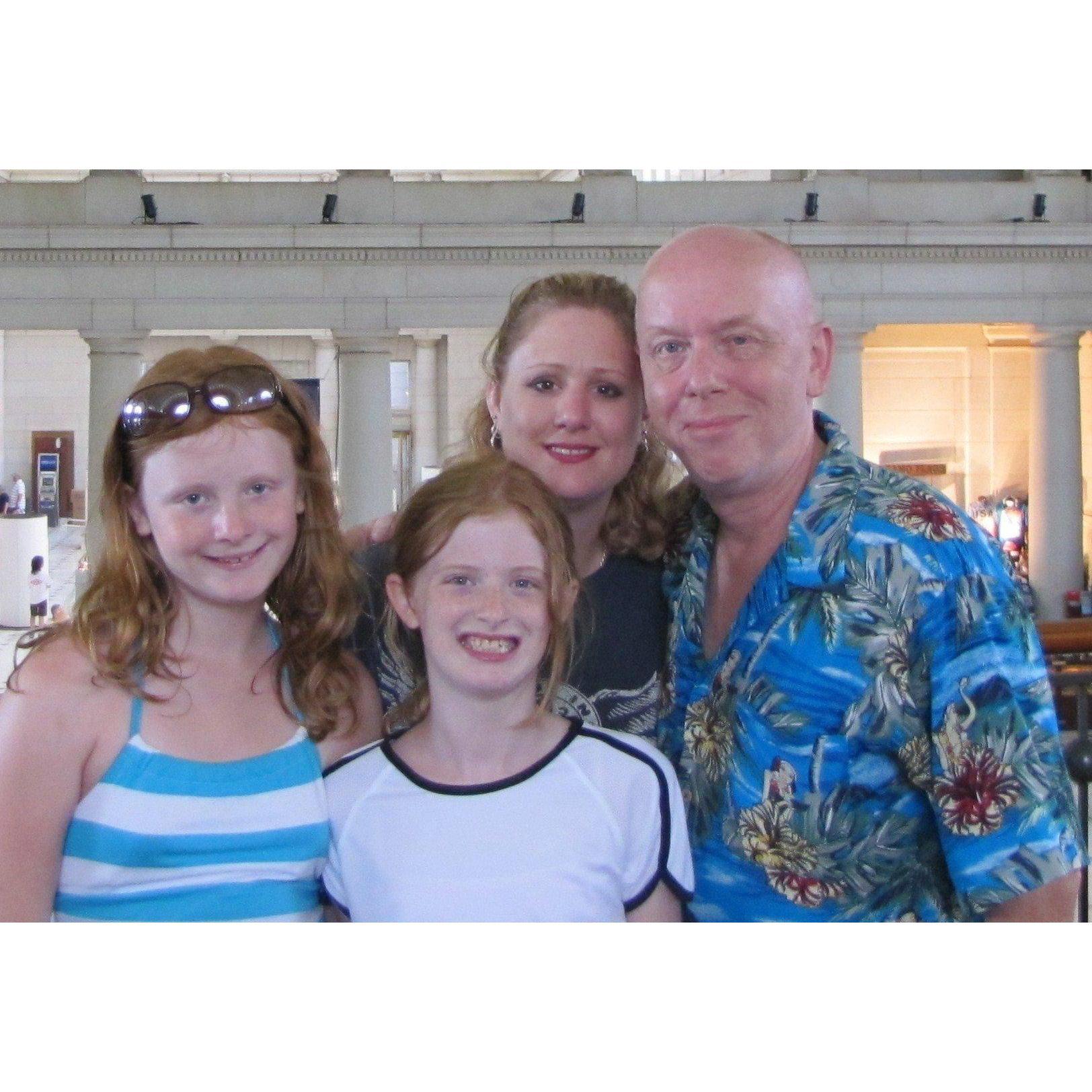 Greg meets the girls for the first time- Union Station, July, 2011