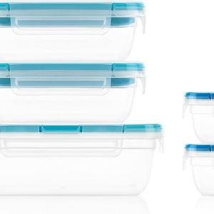 Snapware Total Solution 5-Pack (Mixed Sizes) Plastic Food Storage Containers Set, Leakproof & Airtight Locking Lids Rectangular Tupperware