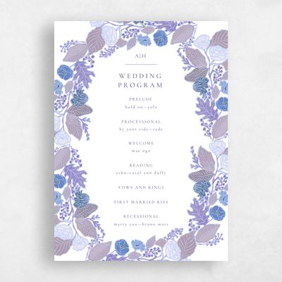 Purple Wedding Program - Elody