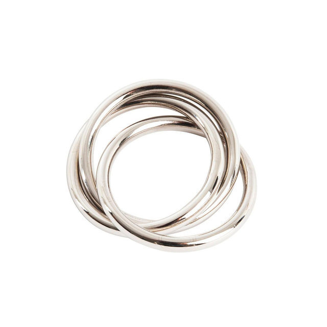Saro Lifestyle Three Ring Design Napkin Ring, Set of 4
