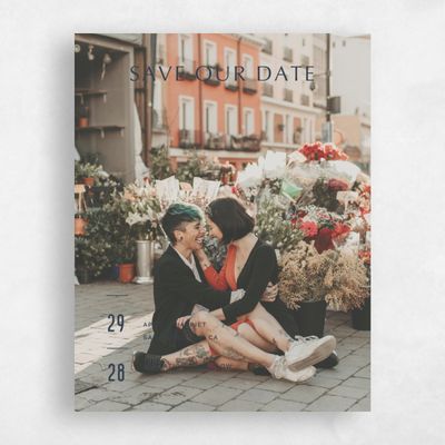 Grayed Navy, Blue Wedding Save the Date - Monraz Photo