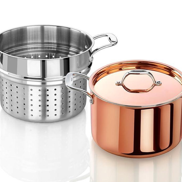 Artaste Rain Copper Clad Cookware (7.5 QT Stock Pot + Steamer)