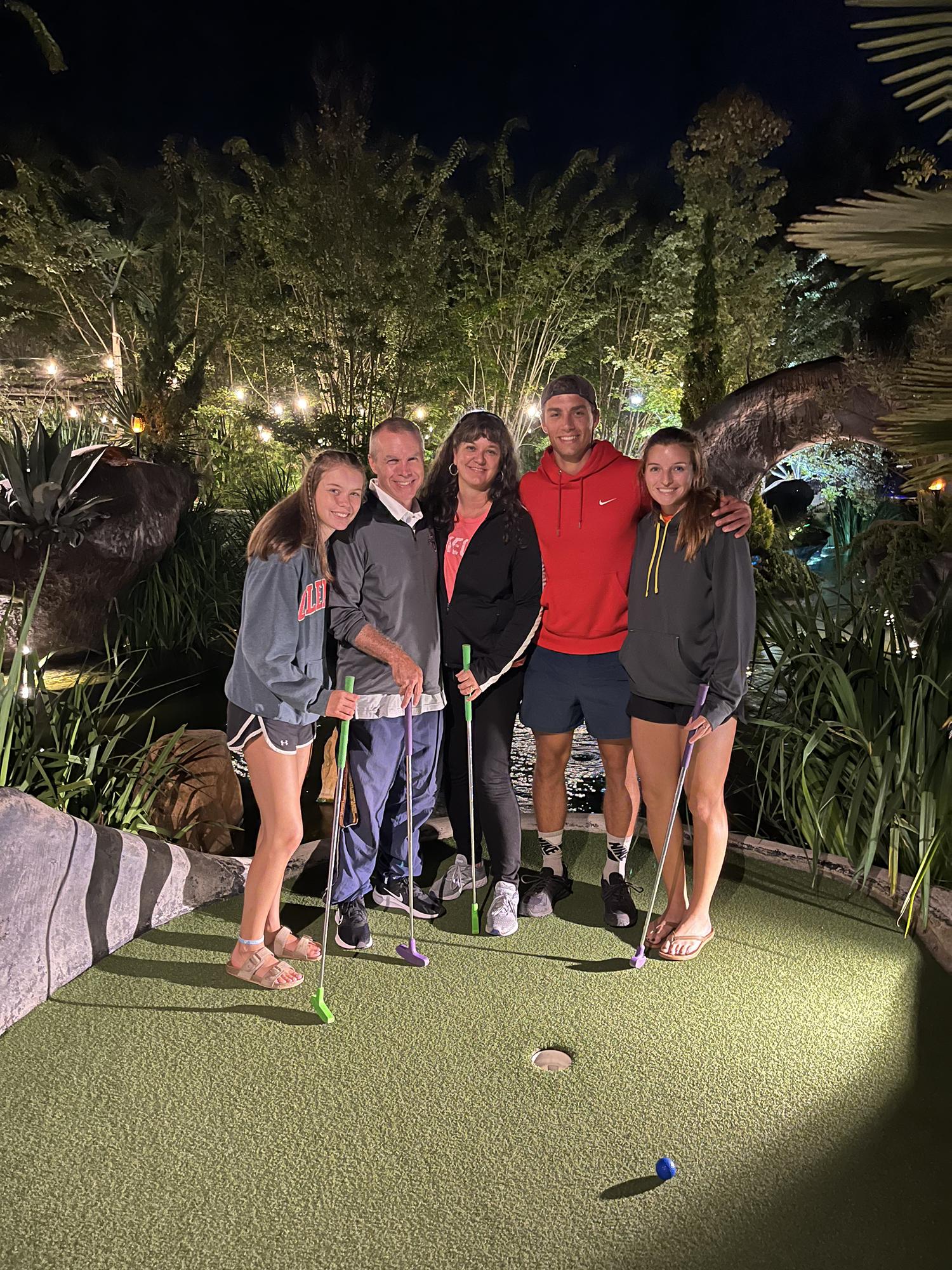 Mini-golf with the Johnson family