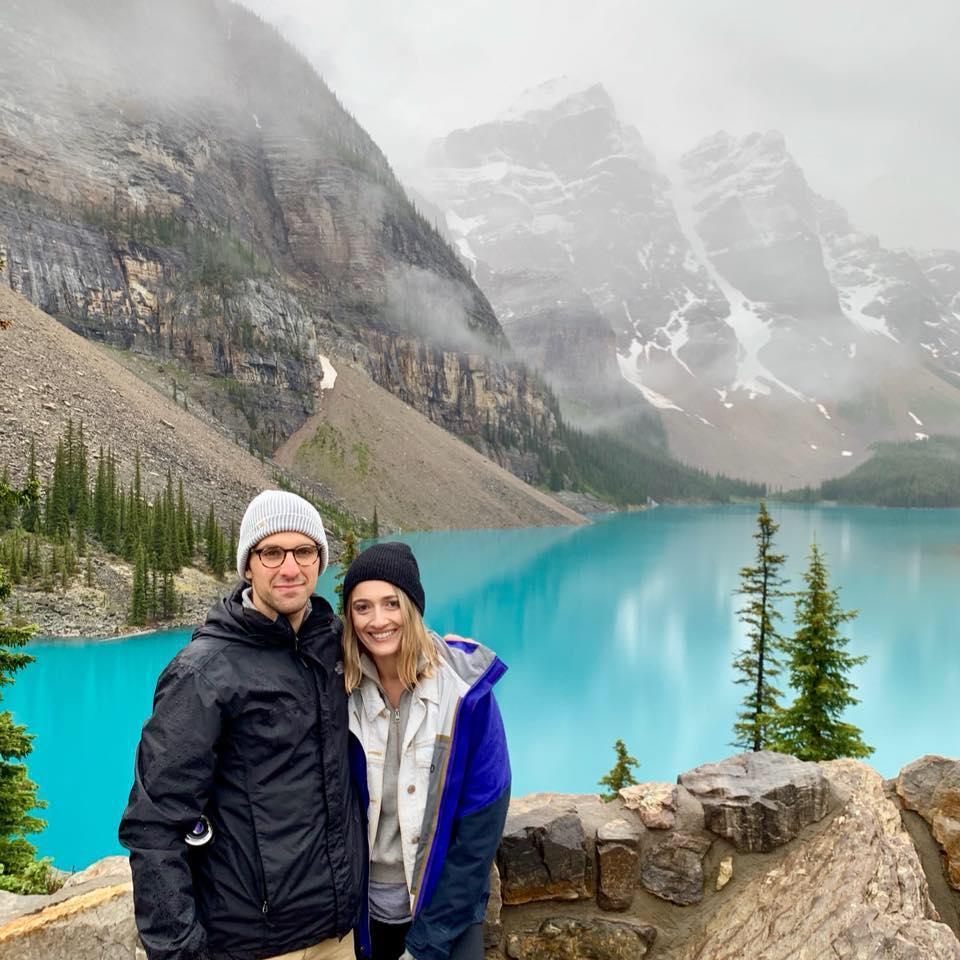 Freezing our butts off for this view in Banff. July 2019