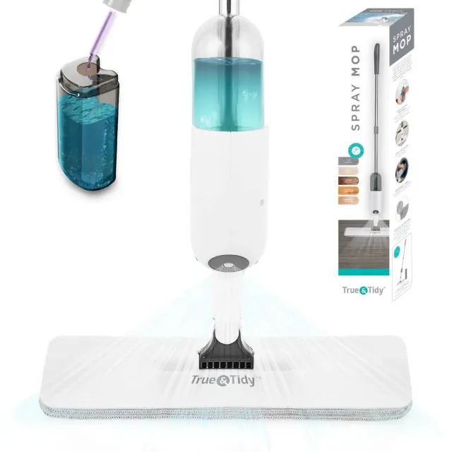 True & Tidy Spray-250 Spray Mop with Refillable Bottle - White
