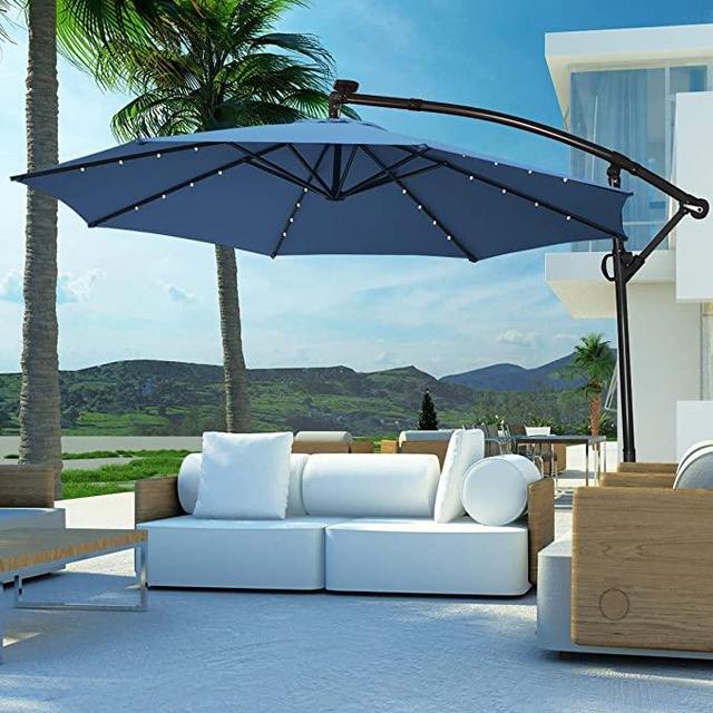 Outerdoor Tilt Umbrella with Solar Lights