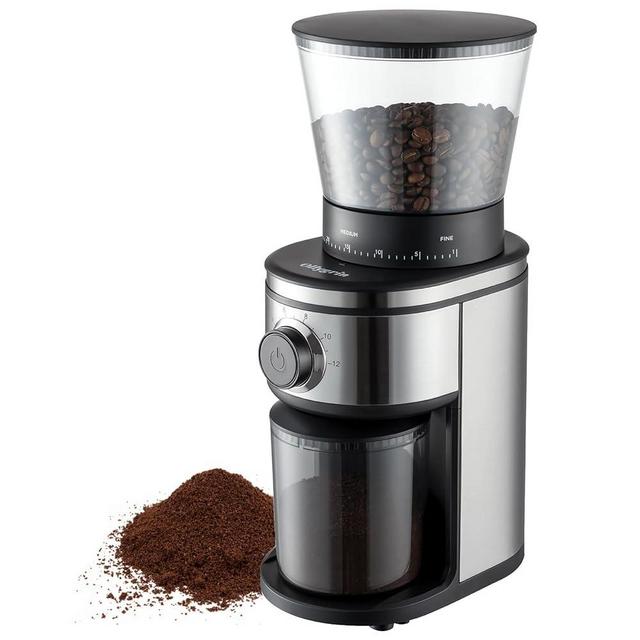 Ollygrin Coffee Grinder Electric Burr Mill, Conical Burr Espresso Coffee Grinder, Coffee Bean Grinder With 30 Adjustable Settings Precise Setting For 2-12 Cups Stainless Steel Silver