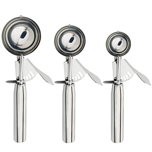 3Pcs Ice Cream Scoop Set Multiple Size Cookie Scoop Spoon Stainless Steel Cupcake  Scoop for Cookies, Ice Cream, Cupcakes, Meatballs 