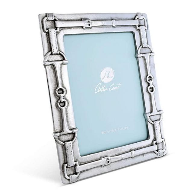 Arthur Court Designs Aluminum 5x7 Equestrian Pattern Photo Frame
