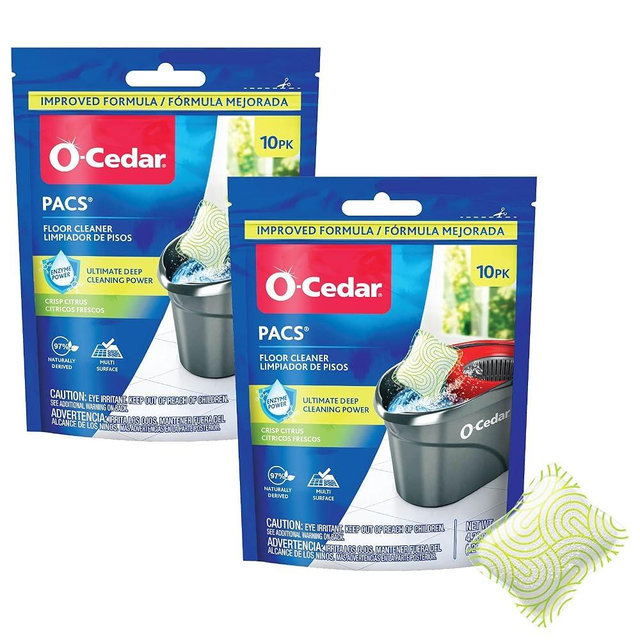 O-Cedar Floor Cleaning 20ct Pacs Citrus Scent 10ct (2-Packs)