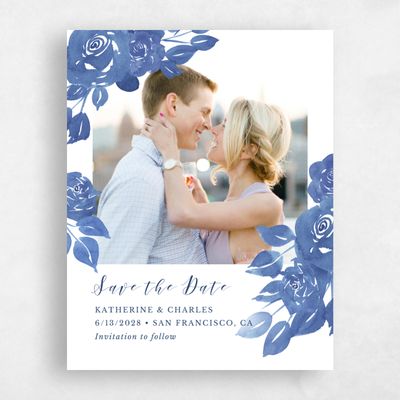 Navy, Blue Wedding Save the Date - Clemson Portrait