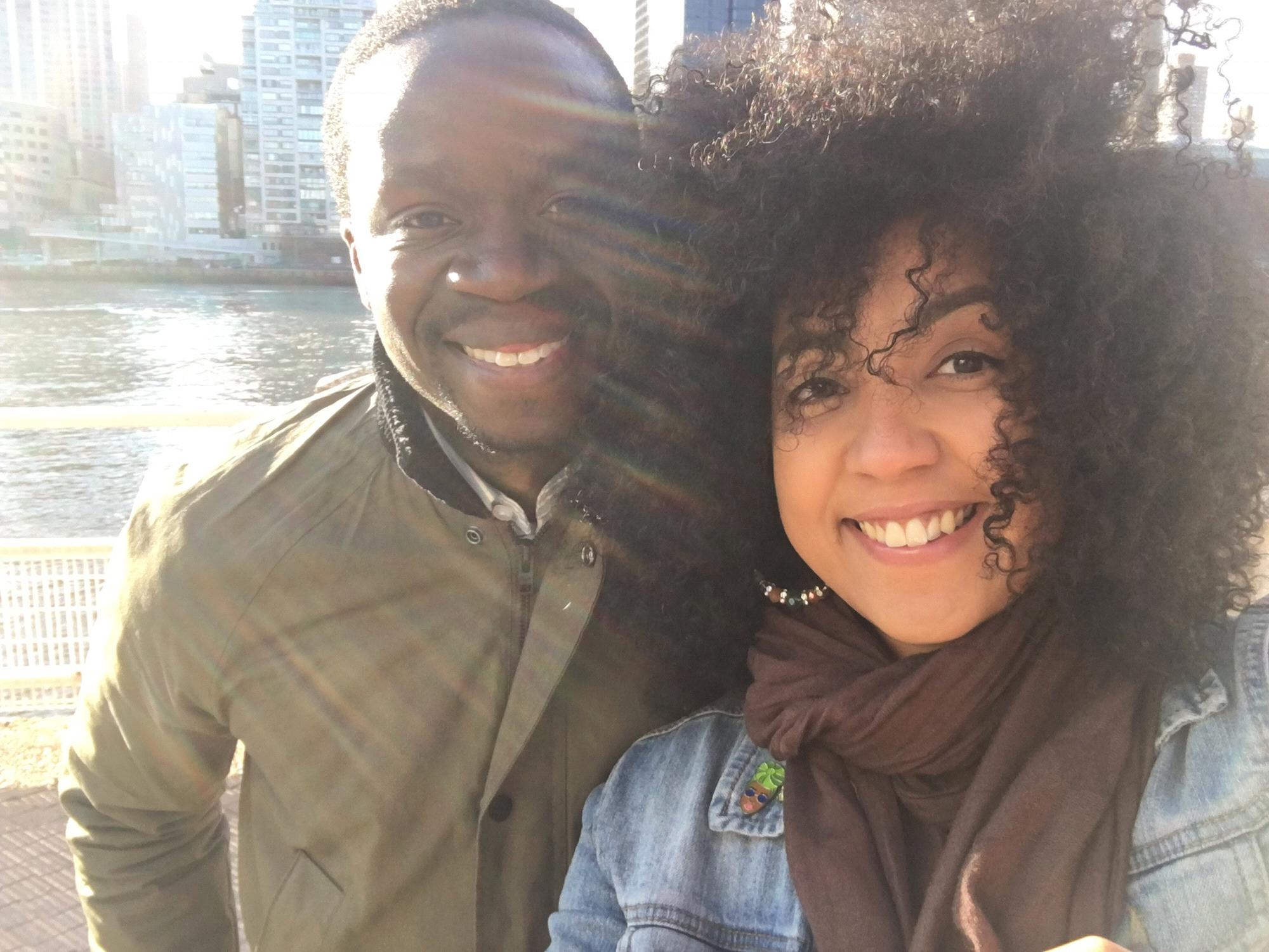 Nii Ato taking Tamir on a tour to Roosevelt Island, NY; where he spent his childhood.