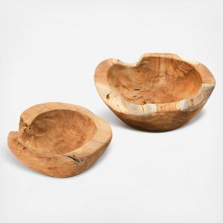 2-Piece Teakwood Bowl Set
