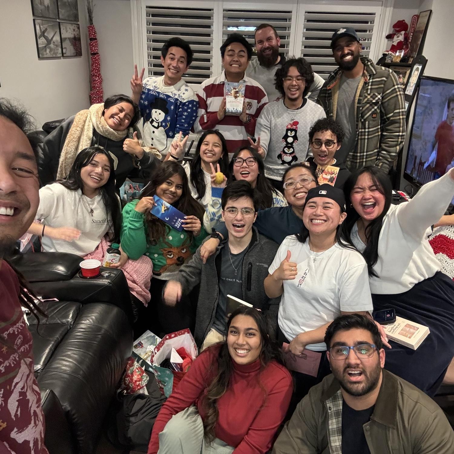 St.Barnabas LifeTeen Team Christmas - December 2025

Sheen, Mia, Nat, JC, Serena, Regina, Allester, Michael B., Gerard, Anais, Michael K., Tish, Erica, Aaron, Kate, Godvin, Grace, Francisco