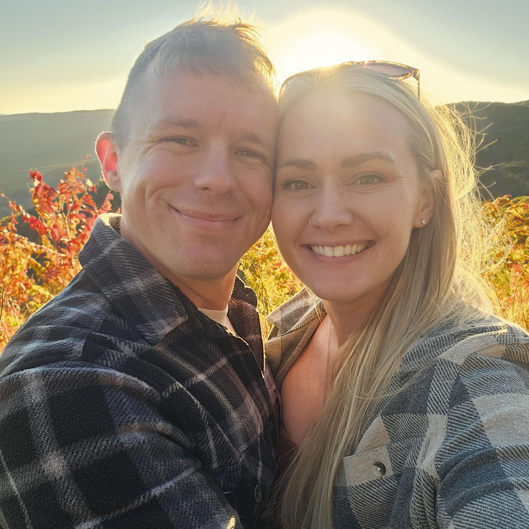 Engagement day! Up on the Blue Ridge Parkway, October 2025.