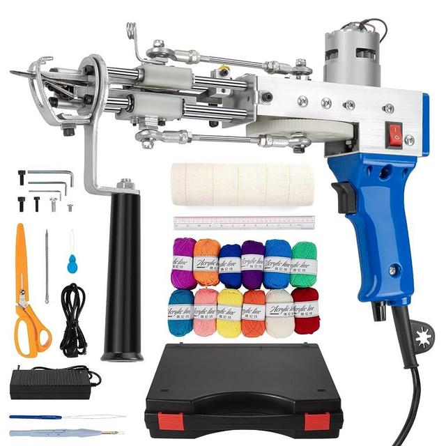 Draywitt Tufting Gun Kit - Cut Pile Tufting Gun Kit,Rug Tufting Gun Machine Starter Kit 2 in 1