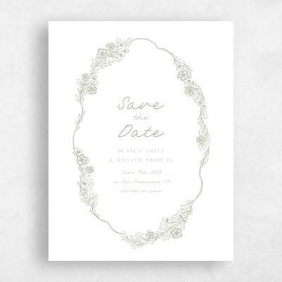 White Wedding Save the Date - Ariadne Portrait