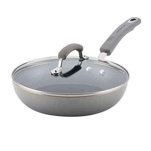 Rachael Ray 19012 Brights Deep Nonstick Frying Pan / Fry Pan / Deep Skillet - 9.5 Inch, Gray