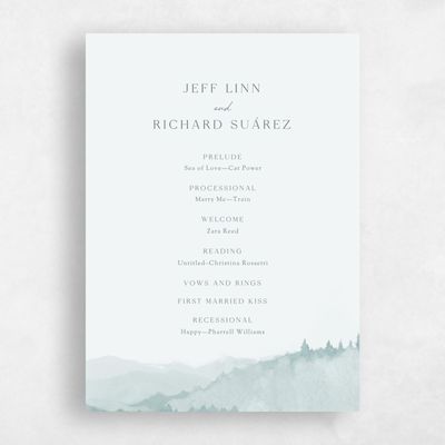 Blue Sage Wedding Program - Denver