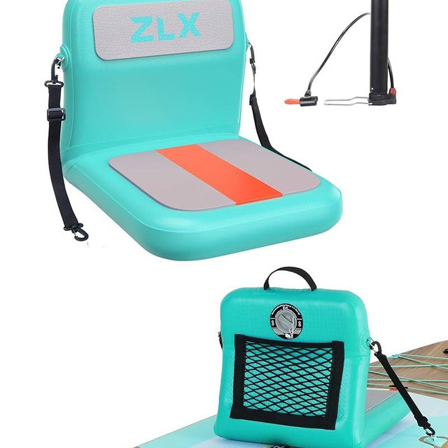 ZLX Paddle Board Seat with Back Support, Portable Kayak Seat, Air Pump Included, Universal Inflatable Seat for Adults, Foldable Ergonomic Design, Easy Fix for Outdoor Fishing/Kayaking/Camping