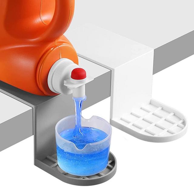 Laundry Detergent Holder：2 Pack Detergent Cup Holder,Laundry Detergent Drip Catcher Tidy Soap Tray Dispenser Organizer Drip Fit for Fabric Softener Liquid Spigot Container Plastic Sheet Saver Stand Station