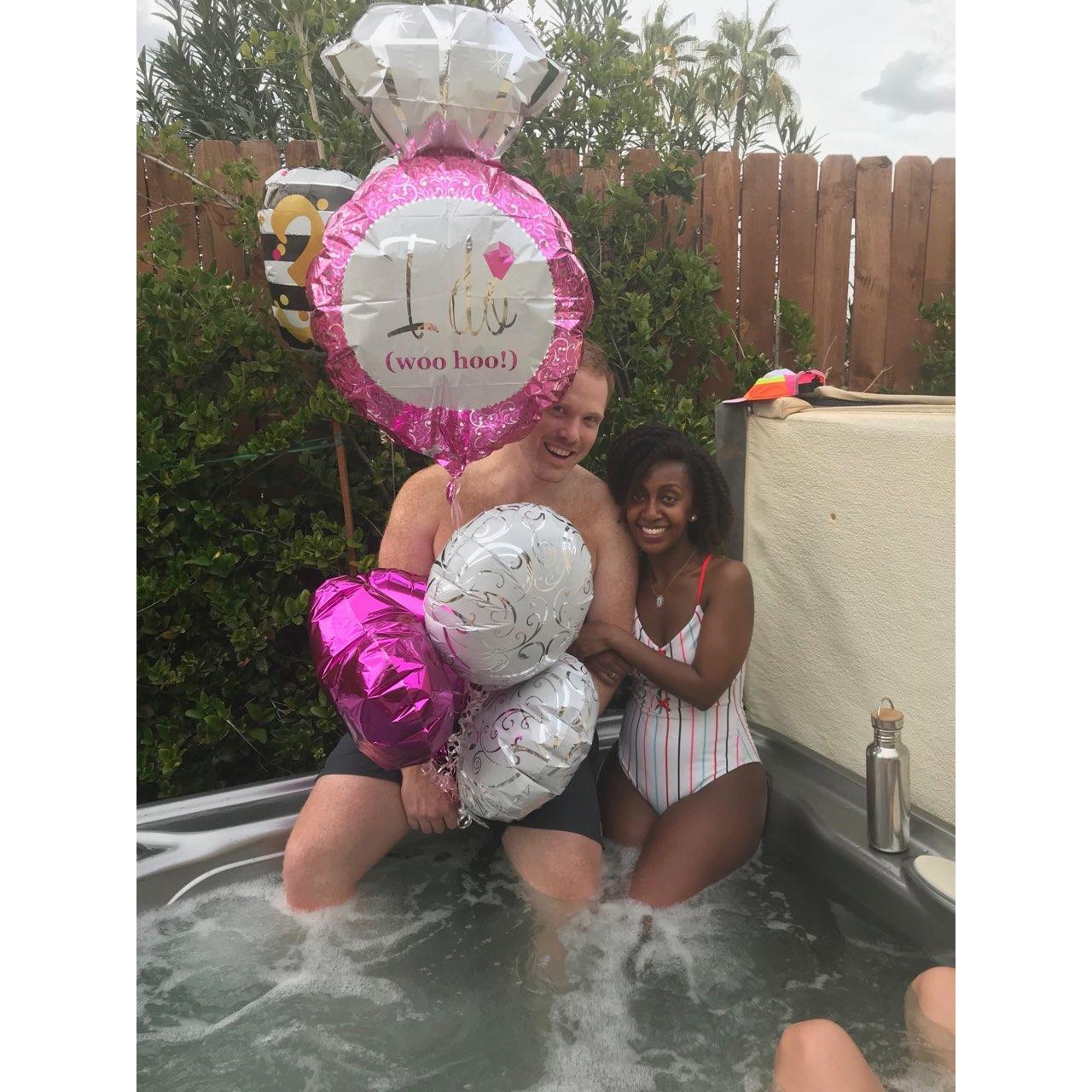 Bringing Balloons in the Hot Tub for Bruk's 30th Birthday - Palm Springs, CA - March 2019