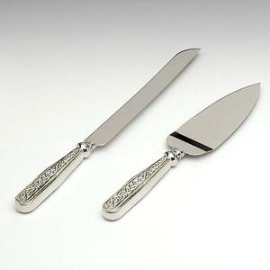 Mullingar Pewter wedding cake knife and server in Celtic.
