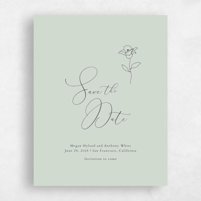 Green Fall Wedding Save the Date - Belencito Classic