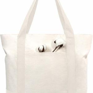 TOPDesign 1-Pack Canvas Tote Bag with an External Pocket