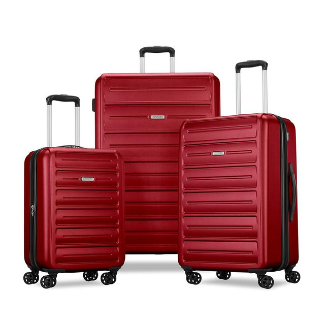 American Tourister Westridge Hardside Luggage with Spinner Wheels, Holly Red, 3PC Set (CO/M/L)