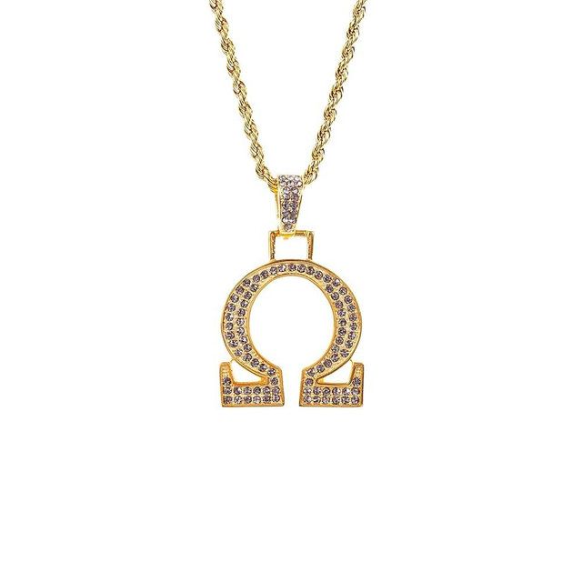 BBGreek Omega Psi Phi Official Vendor - Omega Pendant and Rope Chain Necklace - Fraternity Paraphernalia