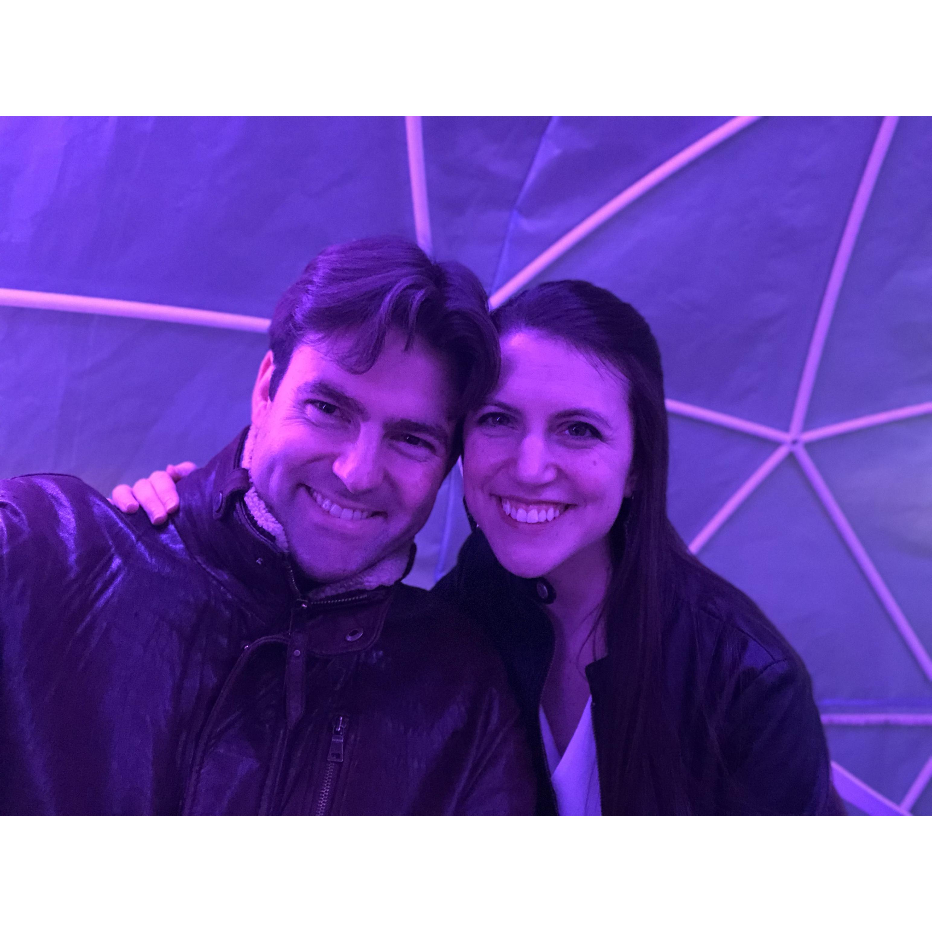 Inside a rooftop igloo!