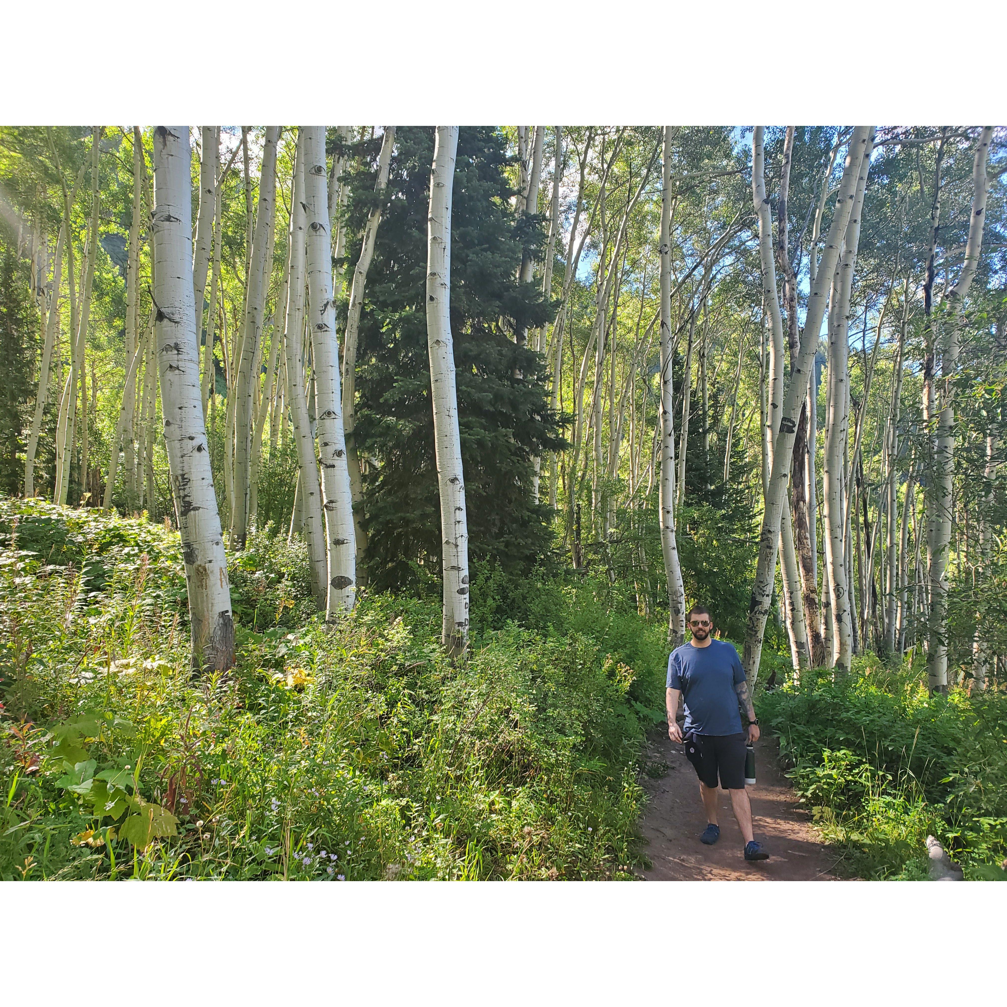 This was at the start of an over ambitious hike in Colorado. We we're not prepared to be hiking for 8 hours lol