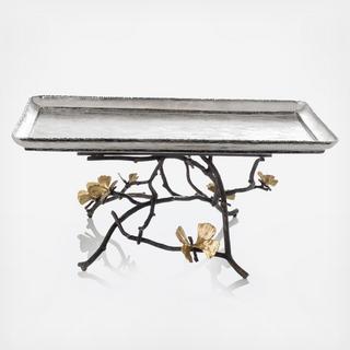 Butterfly Ginkgo Footed Centerpiece Tray