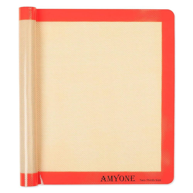 AMYONE Silicone Baking Mats for Two Thirds Size Pan, 2/3 Non-Stick Silicone Baking Sheet Liners for Cookies/Pastries/Chicken/Vegetables, Food Grade Silicone Mat for 15 x 21-inch Big Sheet, 1 PCS