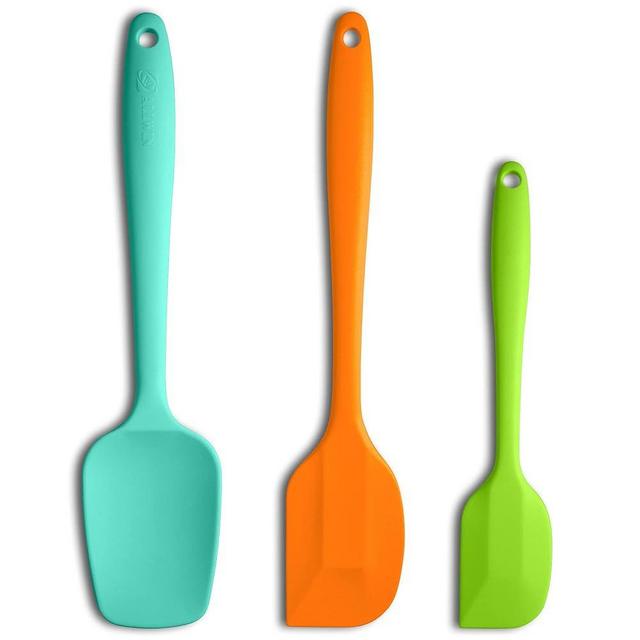 Silicone Spatula 3-piece Set, Ergonomic Handle High Heat-Resistant Spatulas, Non-stick Rubber Spatulas with Stainless Steel Core