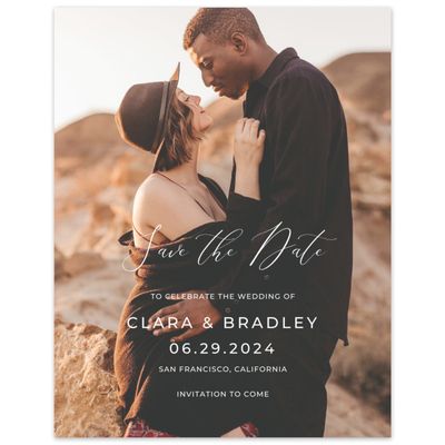 White Wedding Digital Save the Date - Caoba Photo