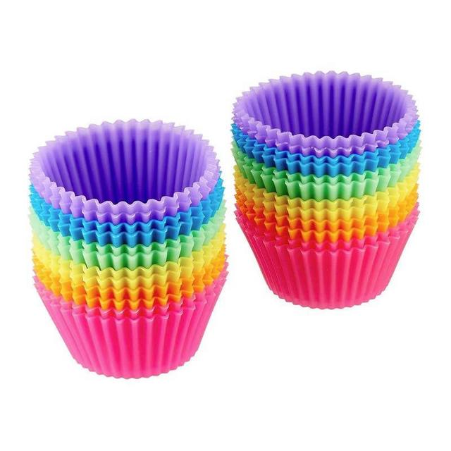 [mase home] Silicone Baking Cups Muffin Cupcake Liners (24 Pack)