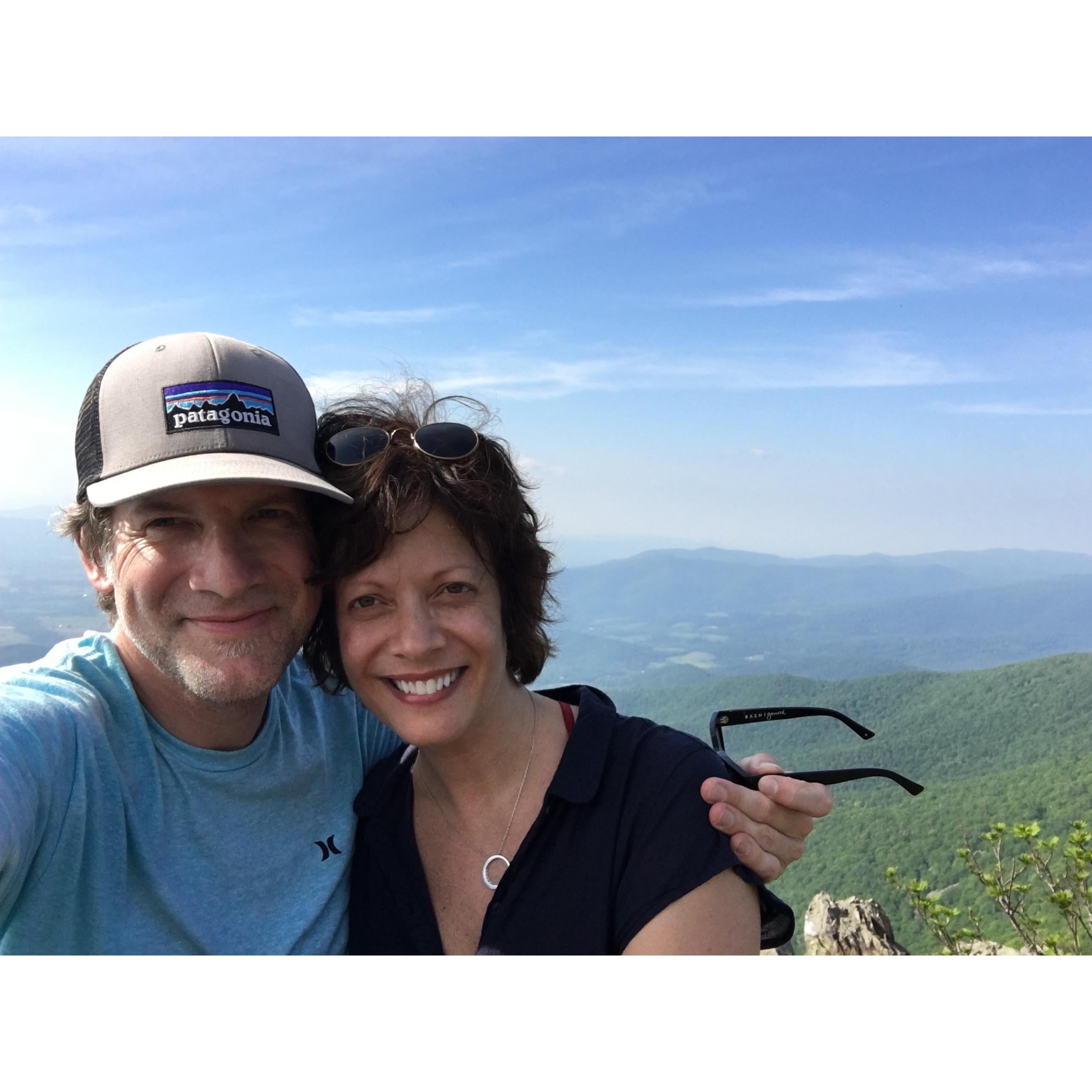 On top of the mountain in Shenandoah National Park ... knowing we've chosen each other!