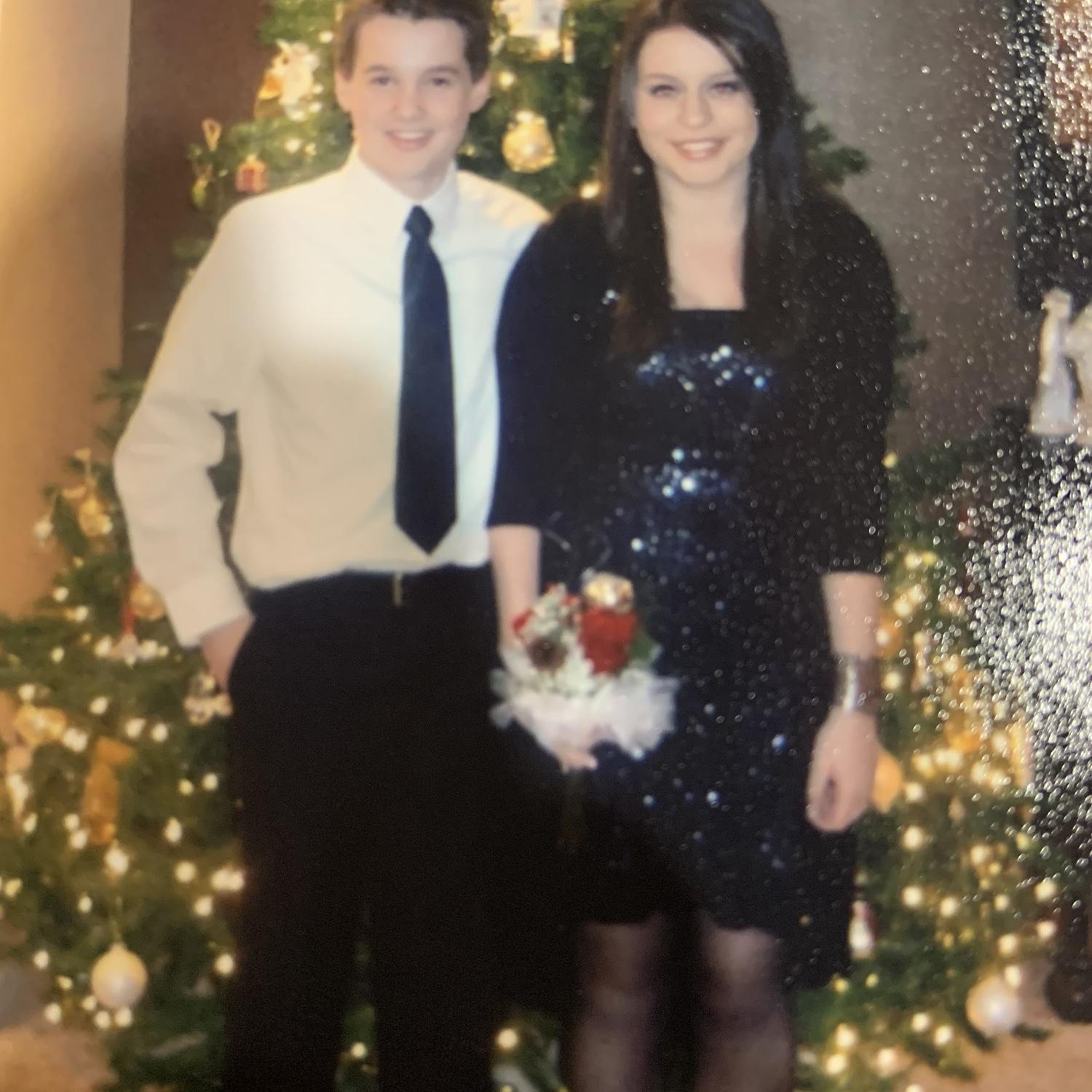 Corey and I have known each other since middle school. This is from our Christmas dance.