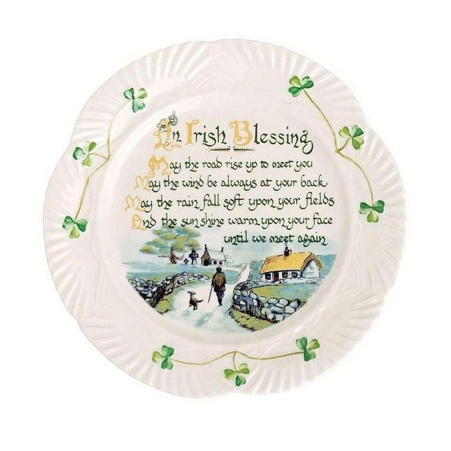 Belleek Harp Irish Blessing Plate