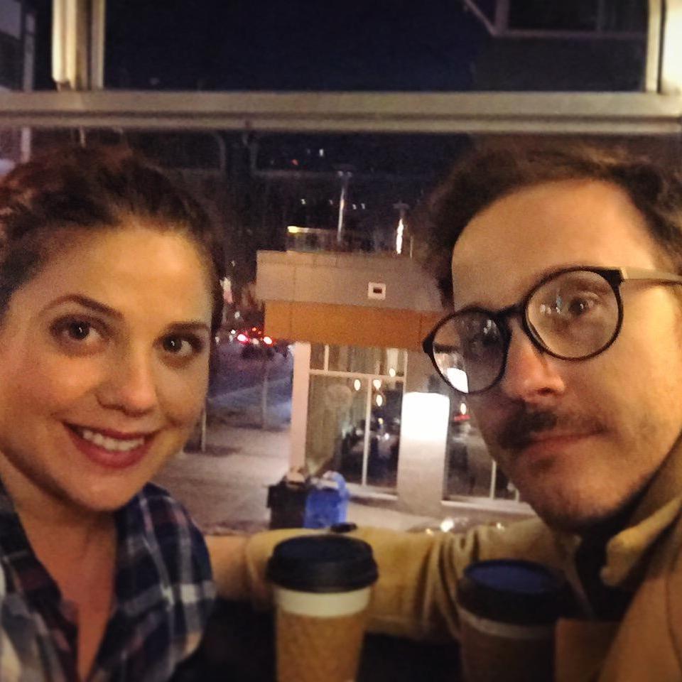 On the Double Decker bus in Asheville, one of our favorite places. 2015