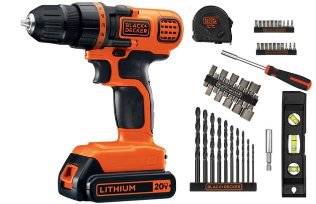 BLACK+DECKER Cordless Drill With 44-Piece Project Kit