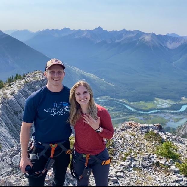 On top of Mount Norquay in BANFF where we got engaged! π