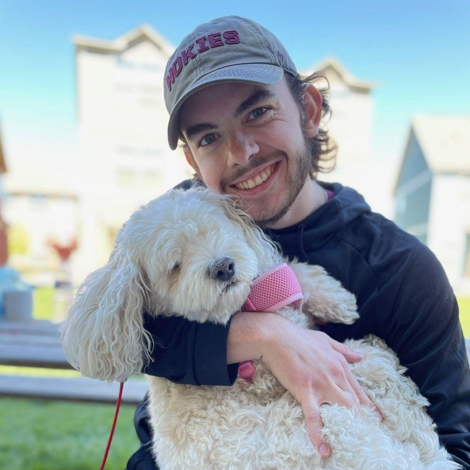 Patrick and the Barnewolt's late family dog Lovie